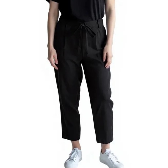 DKNY Black Tie Waist Tapered Pants Size 12 - Picture 1 of 7